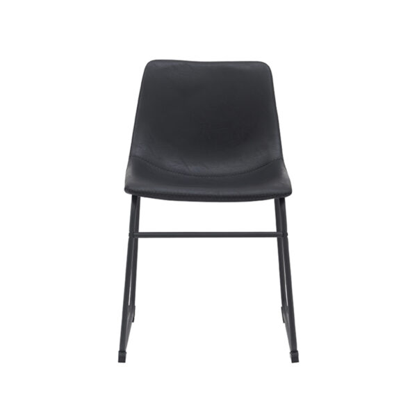 LABEL51 Eetkamerstoel Risto - Zwart - PU-Leder - Black Frame Risto