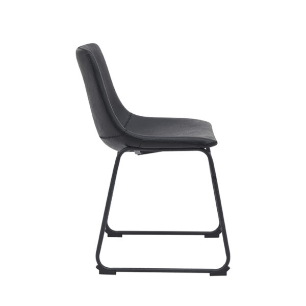 LABEL51 Eetkamerstoel Risto - Zwart - PU-Leder - Black Frame PU-Leder