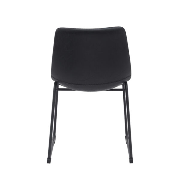 LABEL51 Eetkamerstoel Risto - Zwart - PU-Leder - Black Frame - Afbeelding 4