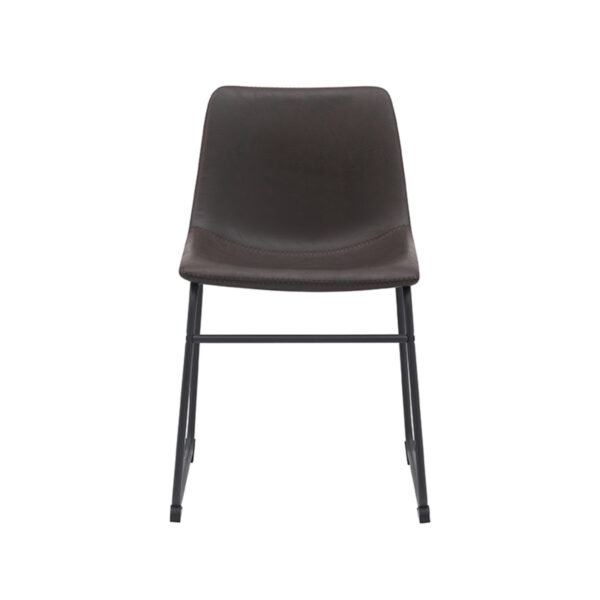 LABEL51 Eetkamerstoel Risto - Donkerbruin - PU-Leder - Black Frame Risto
