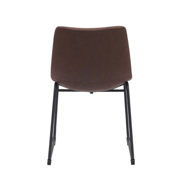 LABEL51 Eetkamerstoel Risto - Bruin - PU-Leder - Black Frame - Afbeelding 4