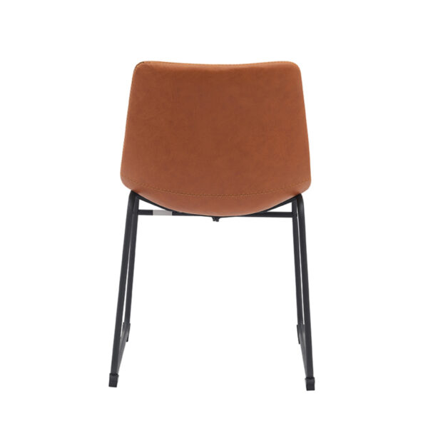 LABEL51 Eetkamerstoel Risto - Cognac - PU-Leder - Black Frame - Afbeelding 4