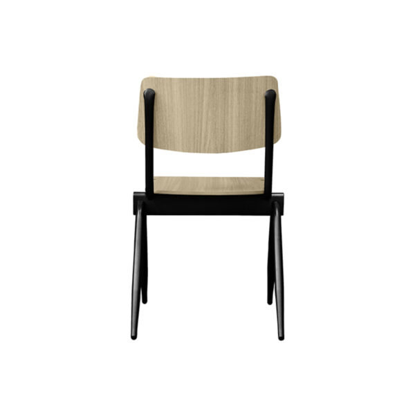 LABEL51 Eetkamerstoel Solid - Naturel - Hout - Black Frame - Afbeelding 4