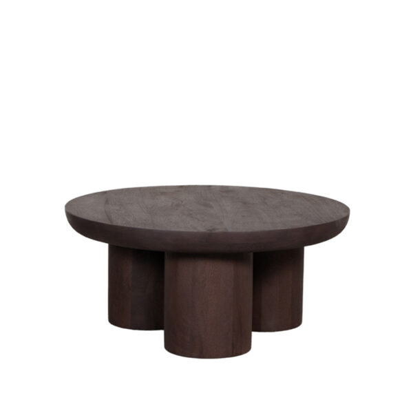 LABEL51 Salontafel Olly - Espresso - Mangohout - 90 cm - Rond - Afbeelding 4