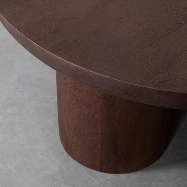 LABEL51 Salontafel Olly - Espresso - Mangohout - 90 cm - Rond - Afbeelding 5