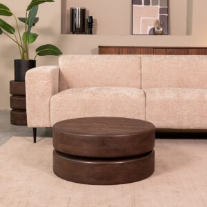 LABEL51 Salontafel Milly - Espresso - Mangohout - 70 cm - Rond