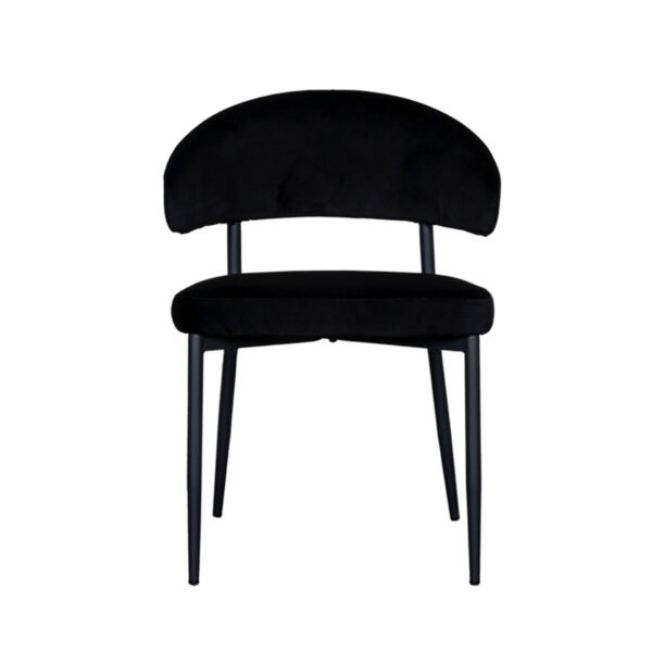 LABEL51 Eetkamerstoel Bliss - Zwart - Fluweel - Black Frame Bliss