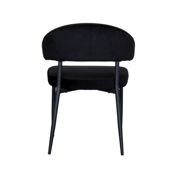 LABEL51 Eetkamerstoel Bliss - Zwart - Fluweel - Black Frame - Afbeelding 5