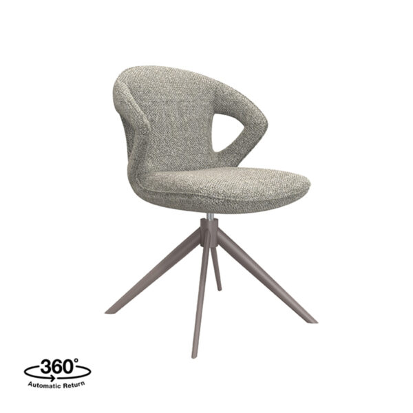 LABEL51 Eetkamerstoel Zurich - Truffel grijs - Boucle - Bronze Frame