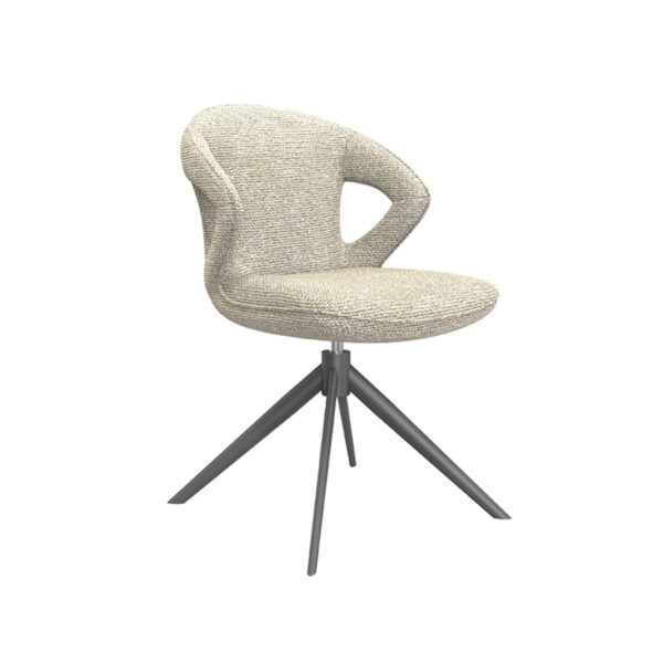 LABEL51 Eetkamerstoel Zurich - Naturel - Boucle - Black Frame Zurich