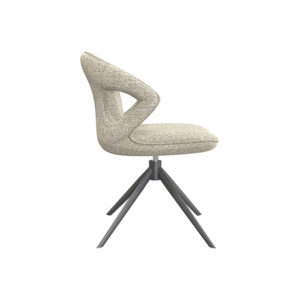 LABEL51 Eetkamerstoel Zurich - Naturel - Boucle - Black Frame - Afbeelding 4