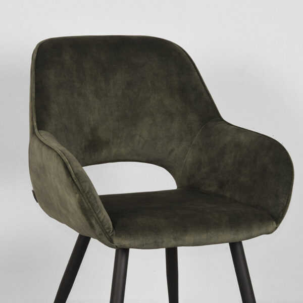 LABEL51 Eetkamerstoel Fer - Hunter - Velours - Black Frame - Afbeelding 5