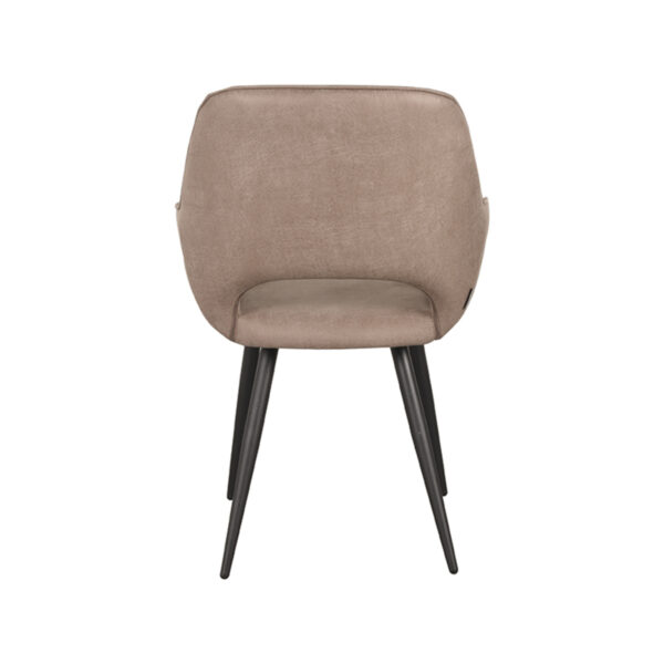 LABEL51 Eetkamerstoel Fer - Taupe - Micro Suede - Black Frame - Afbeelding 4