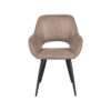 LABEL51 Eetkamerstoel Fer - Taupe - Micro Suede - Black Frame Fer