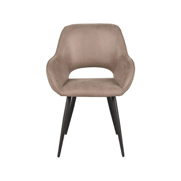 LABEL51 Eetkamerstoel Fer - Taupe - Micro Suede - Black Frame Fer