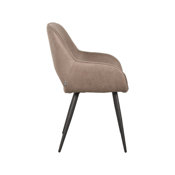 LABEL51 Eetkamerstoel Fer - Taupe - Micro Suede - Black Frame Micro Suede