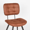 LABEL51 Eetkamerstoel Gus - Cognac - Microfiber - Black Frame - Afbeelding 5
