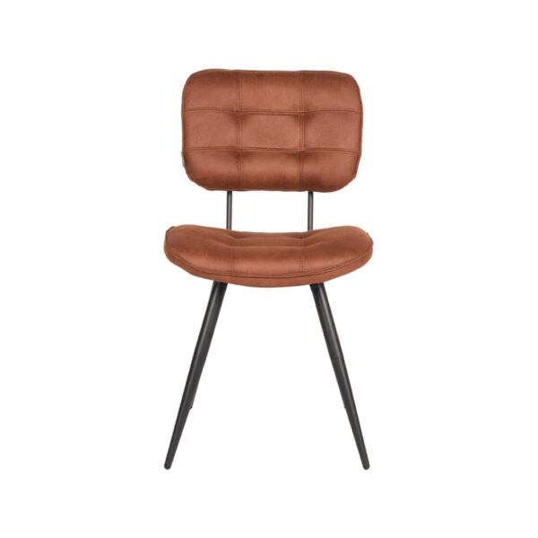 LABEL51 Eetkamerstoel Gus - Cognac - Microfiber - Black Frame Gus