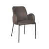 LABEL51 Eetkamerstoel Jari - Antraciet - Microfiber - Black Frame