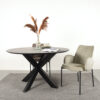 LABEL51 Eetkamerstoel Joni - Beige - Elegance - Black Frame - Afbeelding 5