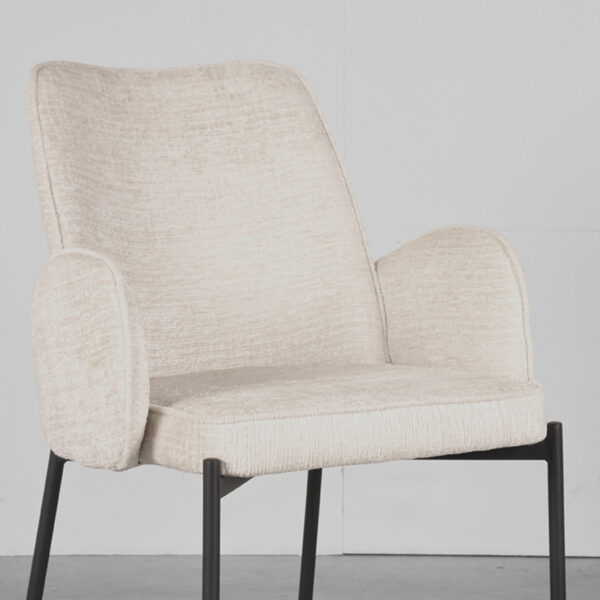 LABEL51 Eetkamerstoel Joni - Crème - Elegance - Black Frame - Afbeelding 5