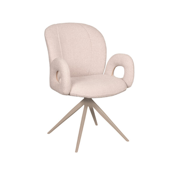 LABEL51 Eetkamerstoel Neo - Naturel - Boucle - Taupe Frame Neo