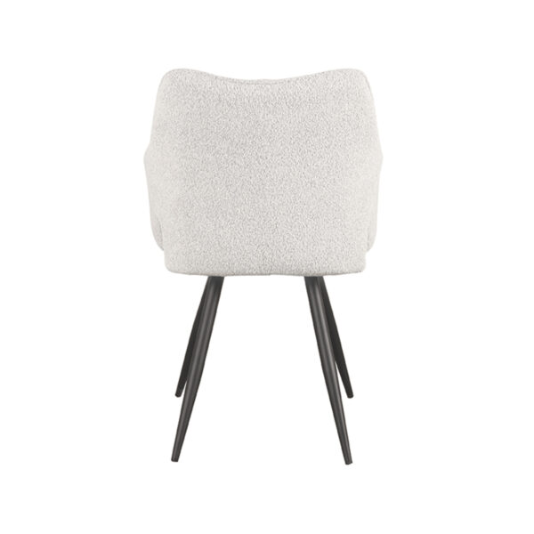 LABEL51 Eetkamerstoel Noud - Wit - Boucle - Black Frame - Afbeelding 4