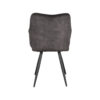 LABEL51 Eetkamerstoel Noud - Antraciet - Velours - Black Frame - Afbeelding 4