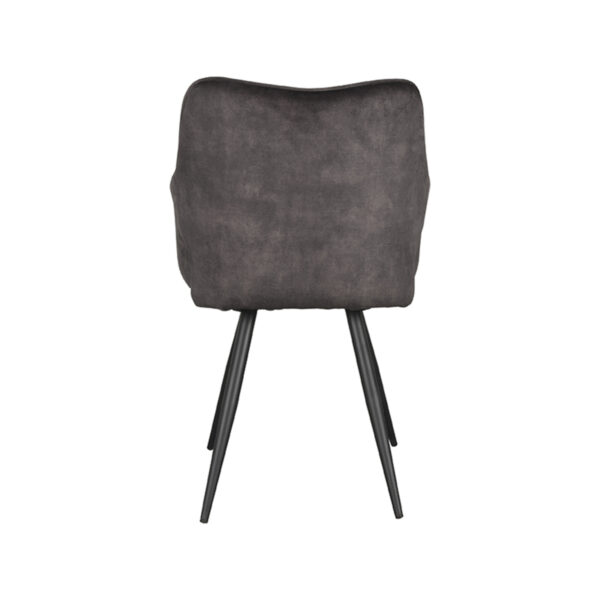 LABEL51 Eetkamerstoel Noud - Antraciet - Velours - Black Frame - Afbeelding 4