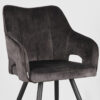 LABEL51 Eetkamerstoel Noud - Antraciet - Velours - Black Frame - Afbeelding 5