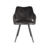 LABEL51 Eetkamerstoel Noud - Antraciet - Velours - Black Frame Noud