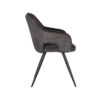 LABEL51 Eetkamerstoel Noud - Antraciet - Velours - Black Frame Velours
