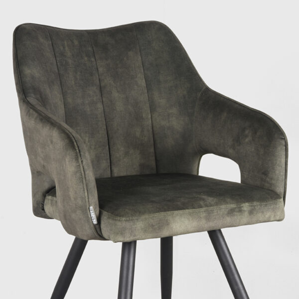 LABEL51 Eetkamerstoel Noud - Hunter - Velours - Black Frame - Afbeelding 5