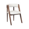 LABEL51 Eetkamerstoel Sasha - Wit - Boucle - Walnut Oak Frame