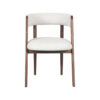 LABEL51 Eetkamerstoel Sasha - Wit - Boucle - Walnut Oak Frame Sasha