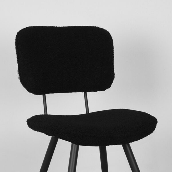 LABEL51 Eetkamerstoel Ted - Zwart - Teddy - Black Frame - Afbeelding 5