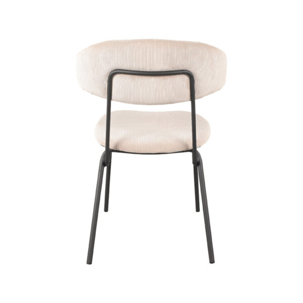 LABEL51 Eetkamerstoel Zack - Naturel - Ribcord - Black Frame - Afbeelding 4