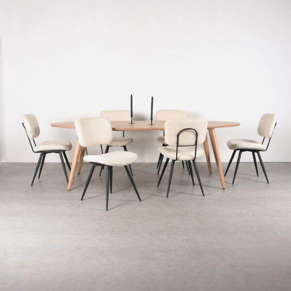LABEL51 Eetkamertafel Ines - Naturel - Eiken - 240x110 cm - Afbeelding 5