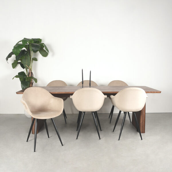 LABEL51 Eetkamertafel Jule - Walnoot - Eiken - 210x100 cm - Afbeelding 6