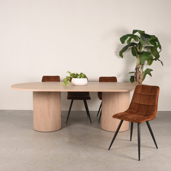 LABEL51 Eetkamertafel Oliva - Naturel - Eiken - 240x120 cm - Afbeelding 5