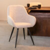 LABEL51 Eetkamerstoel Fender - Naturel - Boucle - Black Frame Boucle