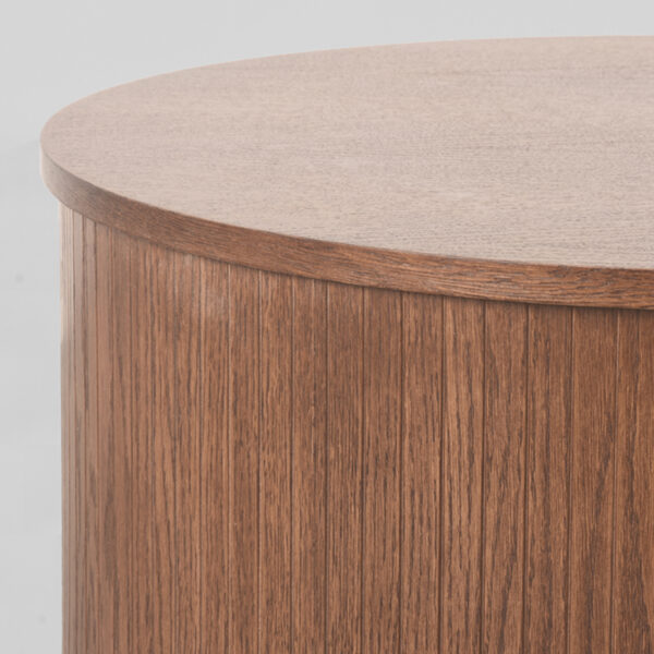 LABEL51 Salontafel Oliva - Walnoot - Eiken - 70 cm - Rond Oliva
