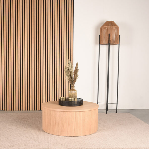 LABEL51 Salontafel Oliva - Naturel - Eiken - 70 cm - Rond Eiken