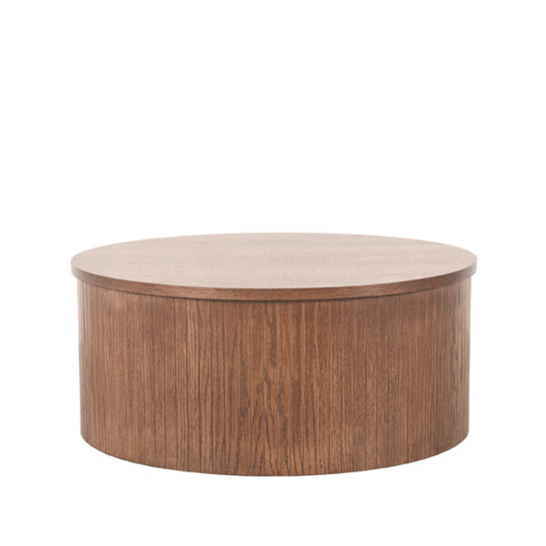 LABEL51 Salontafel Oliva - Walnoot - Eiken - 70 cm - Rond