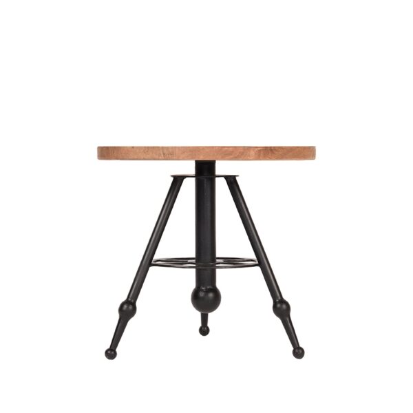 D-MAXX Bijzettafel Solid - Rough - Mangohout - 45 cm - Rond Solid