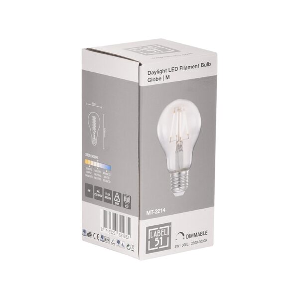 LABEL51 Lichtbron Kooldraadlamp - Glas - Bol M Glas