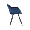 LABEL51 Eetkamerstoel Forli - Blauw - Fluweel - Black Frame Fluweel