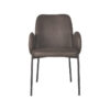 LABEL51 Eetkamerstoel Jari - Antraciet - Microfiber - Black Frame Jari