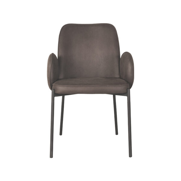 LABEL51 Eetkamerstoel Jari - Antraciet - Microfiber - Black Frame Jari