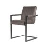 LABEL51 Eetkamerstoel Milo - Antraciet - Microfiber - Black Frame Milo